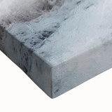 Winter landscape painting in black and white on large stretched canvas, suitable for bedroom wall art.