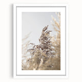 Abstract art print featuring swirling blue and white patterns on a framed canvas, suitable for dining room or bedroom decor.