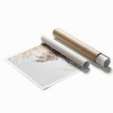 Extra large floral art on a rolled canvas, featuring soft pastel shades.