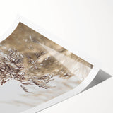 Extra large rolled canvas featuring line art flowers in black on a white background, suitable for large living room wall art.