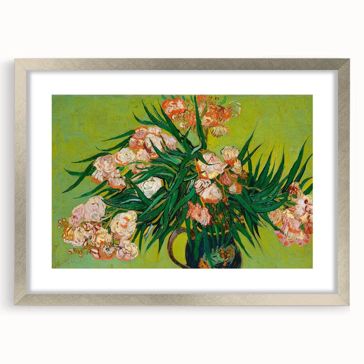 Extra large abstract art print with textured swirls in blue and yellow tones on a framed canvas, ideal for living room decor.