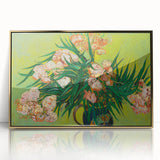 Acrylic print of Van Gogh-inspired art deco poster in gold frame, suited for modern nursery wall decor.