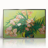 Large acrylic print of Van Gogh's artwork in silver frame, featuring mid-century modernist style.