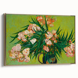 Framed canvas of a vintage-style landscape painting depicting rolling hills under a stormy sky.