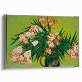 Framed canvas of a Van Gogh landscape painting, featuring vibrant color strokes and silver frame.