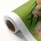 Art deco style poster of a serene landscape on rolled canvas, in soft pastel shades, ideal for nursery wall art.