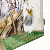 Modern Wall Art: Rustic Village Road with Lush Green and Earthy Tones