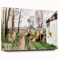 Modern Wall Art: Rustic Village Road with Lush Green and Earthy Tones