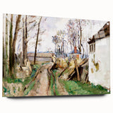 Modern Wall Art: Rustic Village Road with Lush Green and Earthy Tones