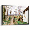 Modern Wall Art: Rustic Village Road with Lush Green and Earthy Tones