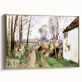 Modern Wall Art: Rustic Village Road with Lush Green and Earthy Tones