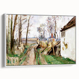 Modern Wall Art: Rustic Village Road with Lush Green and Earthy Tones