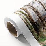 Modern Wall Art: Rustic Village Road with Lush Green and Earthy Tones