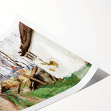 Modern Wall Art: Rustic Village Road with Lush Green and Earthy Tones