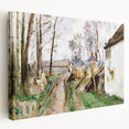 Modern Wall Art: Rustic Village Road with Lush Green and Earthy Tones