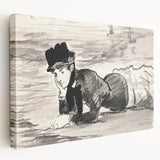Classic Impressionist Monochrome – Manet’s Beach Portrait