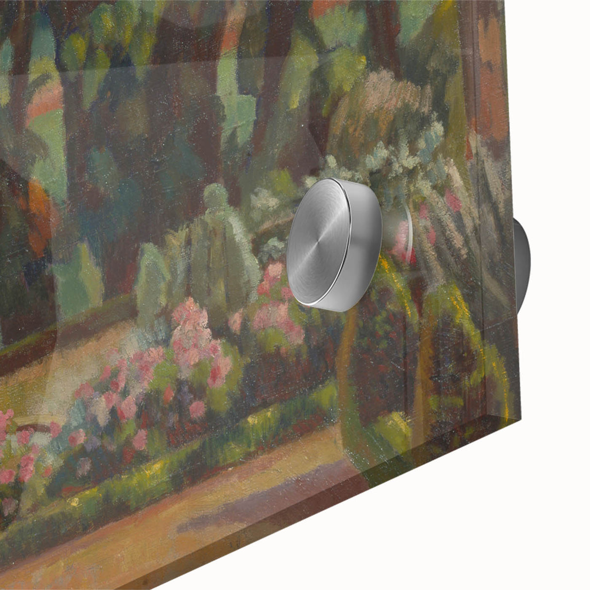 Modern Wall Art: Artist's Garden Scene with Lush Greenery and Flowers