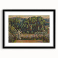 Modern Wall Art: Artist's Garden Scene with Lush Greenery and Flowers