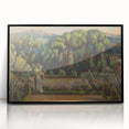Modern Wall Art: Artist's Garden Scene with Lush Greenery and Flowers