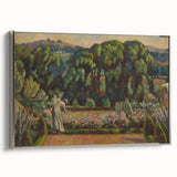 Modern Wall Art: Artist's Garden Scene with Lush Greenery and Flowers