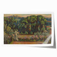 Modern Wall Art: Artist's Garden Scene with Lush Greenery and Flowers