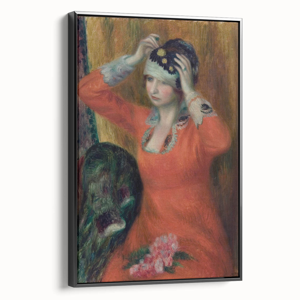 Modern Wall Art: Girl in Red Dress - Timeless Elegance