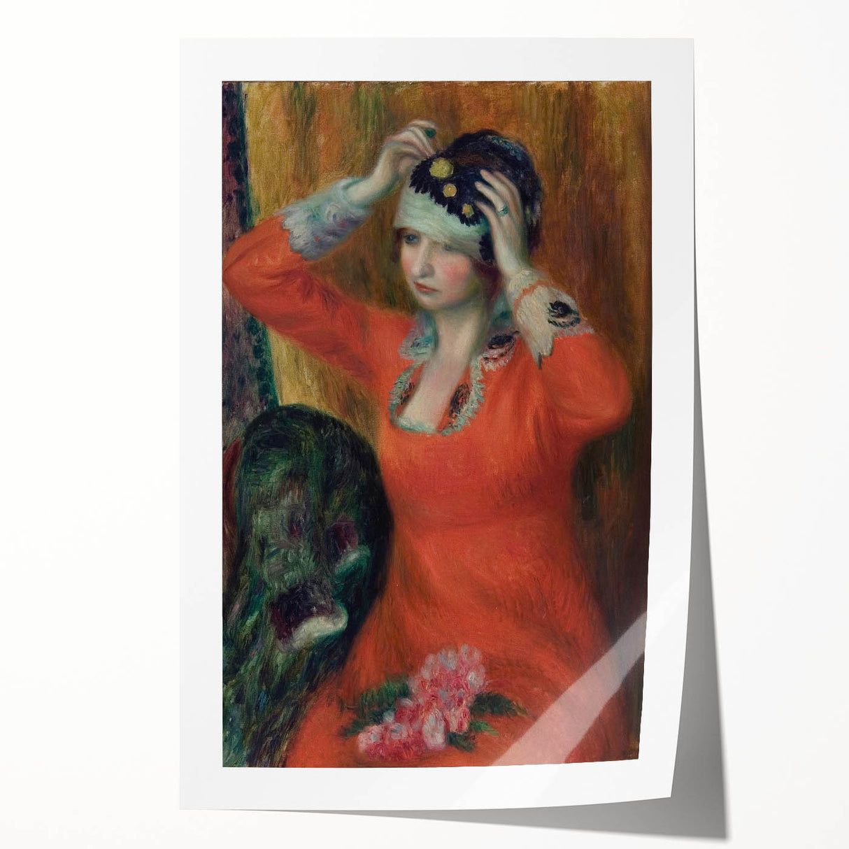 Modern Wall Art: Girl in Red Dress - Timeless Elegance