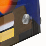 Modern Wall Art: Still Life with Jug, Orange, and Books in Bold Colors