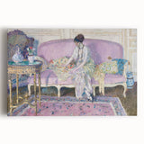 Refined Impressionist Interior – Frieseke’s Elegant Sofa Scene