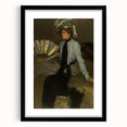 Modern Wall Art: Young Woman with Fan - Elegant Portrait