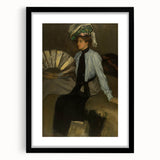 Modern Wall Art: Young Woman with Fan - Elegant Portrait