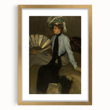 Modern Wall Art: Young Woman with Fan - Elegant Portrait