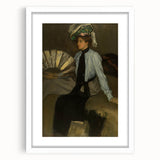 Modern Wall Art: Young Woman with Fan - Elegant Portrait