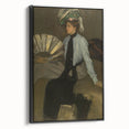 Modern Wall Art: Young Woman with Fan - Elegant Portrait
