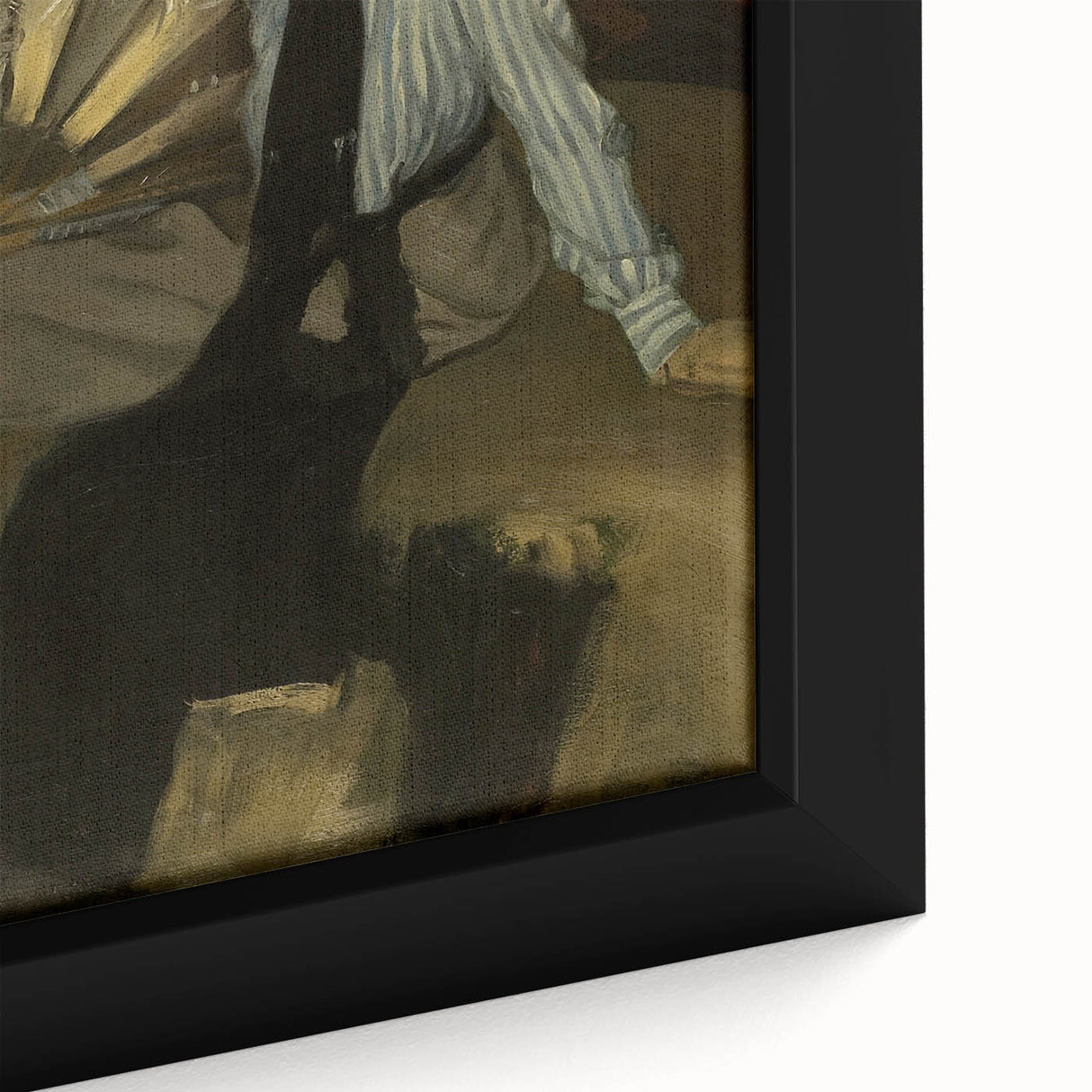 Modern Wall Art: Young Woman with Fan - Elegant Portrait