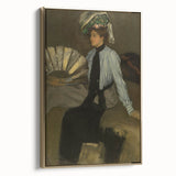 Modern Wall Art: Young Woman with Fan - Elegant Portrait
