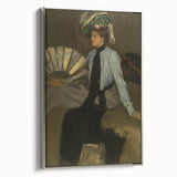 Modern Wall Art: Young Woman with Fan - Elegant Portrait