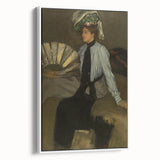 Modern Wall Art: Young Woman with Fan - Elegant Portrait