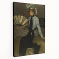 Modern Wall Art: Young Woman with Fan - Elegant Portrait