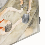 Modern Wall Art: Trapeze Performers in Red with Abstract Elegance