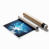 Stunning rolled print showcasing a vibrant landscape with intricate cave formations, featuring rich colors and textures, ideal for home or office decor.