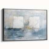 Acrylic Bedroom Wall Art – Textured Beige & Blue Canvas Print