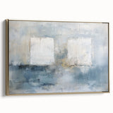 Acrylic Bedroom Wall Art – Textured Beige & Blue Canvas Print