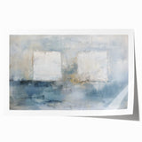 Acrylic Bedroom Wall Art – Textured Beige & Blue Canvas Print