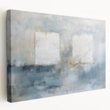 Acrylic Bedroom Wall Art – Textured Beige & Blue Canvas Print