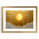 Elegant Office Wall Art – Golden Sun Textured Canvas Print