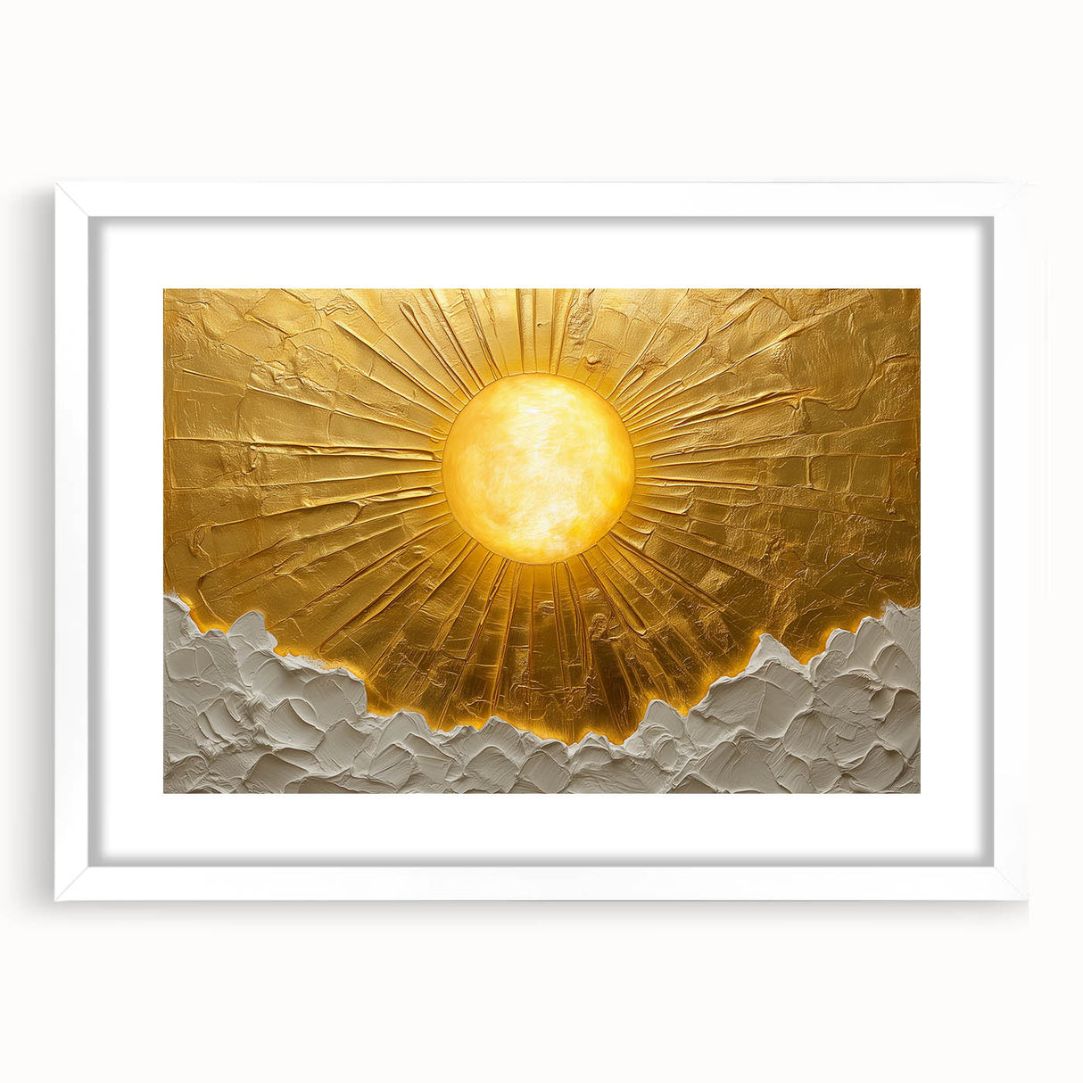 Elegant Office Wall Art – Golden Sun Textured Canvas Print