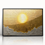 Elegant Office Wall Art – Golden Sun Textured Canvas Print