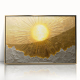 Elegant Office Wall Art – Golden Sun Textured Canvas Print