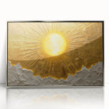 Elegant Office Wall Art – Golden Sun Textured Canvas Print